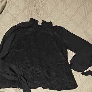 Elegant Black Lace Women's Top